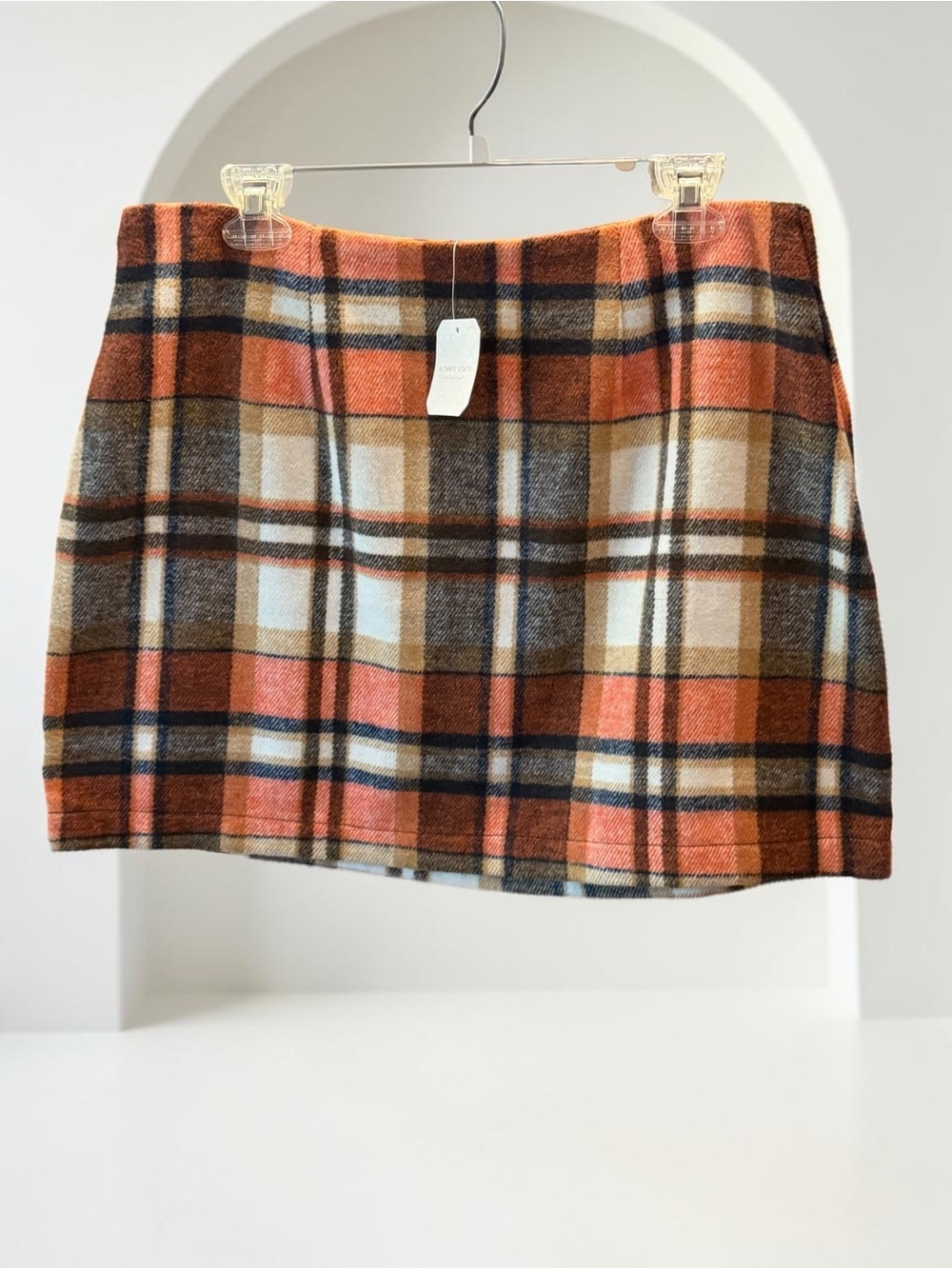NWT Altar'd State Autumn Plaid Wool-Blend Feel Mini Skirt L